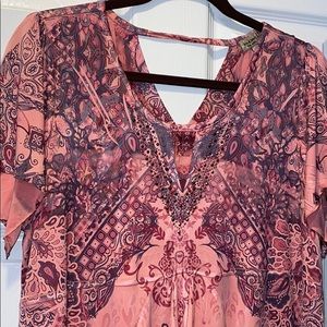 One world flutter sleeve top